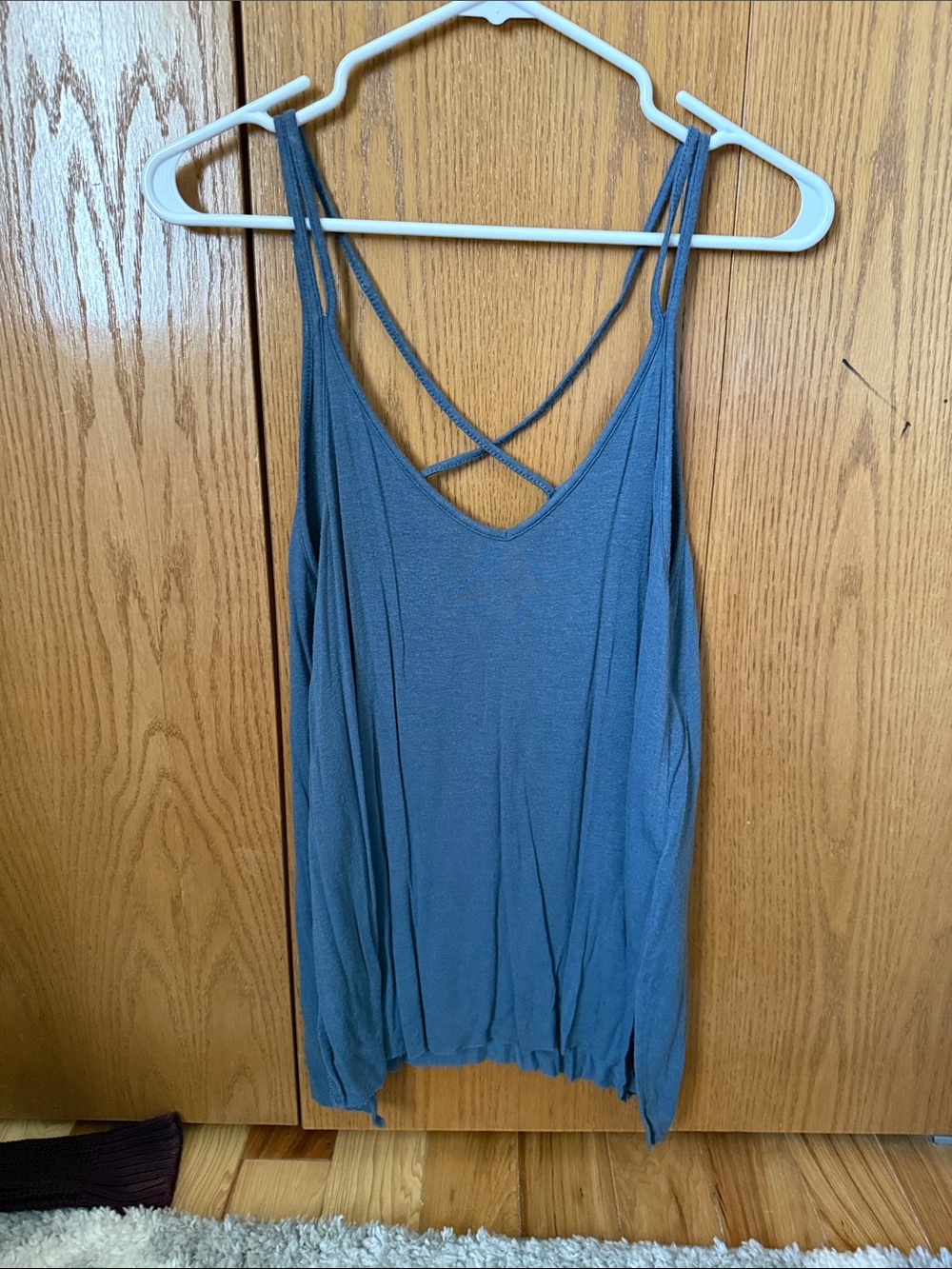 American Eagle Outfitters Blue Crisscross-Strap V-Neck Cami